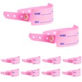 thumbnail image 1 of BESTYASH 100Ud Brazaletes Identificación Rosa Ajustables PVC Impermeables Hospital, 1 of 7