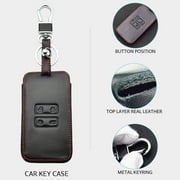 KERISTE Leather Car Key Case Bag Protector Cover for Renault Captur Clio Megane Koleos