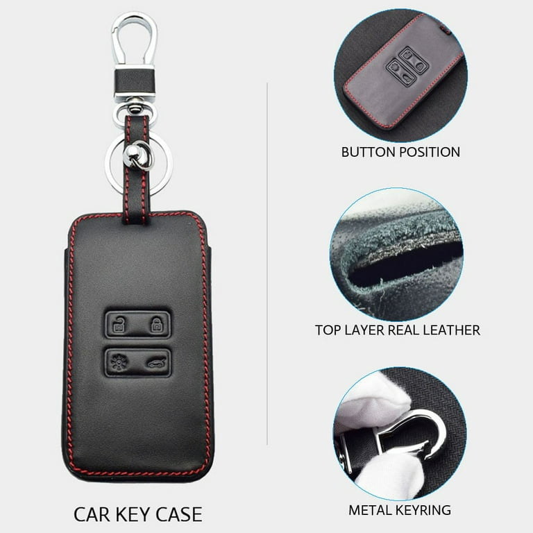 Leather Car Key Case Bag Protector Cover For Renault Captur Clio