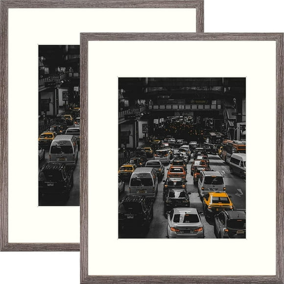 Golden State Art, 16x20 Frame, Picture Frames for Wall Display 11x14 Photo/Poster, Picture Painting/Print, Weddings, Landscape (Grey, 2 Pack)