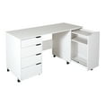 thumbnail image 1 of South Shore Crea Sewing Craft Table on Wheels, in Pure White, 1 of 12