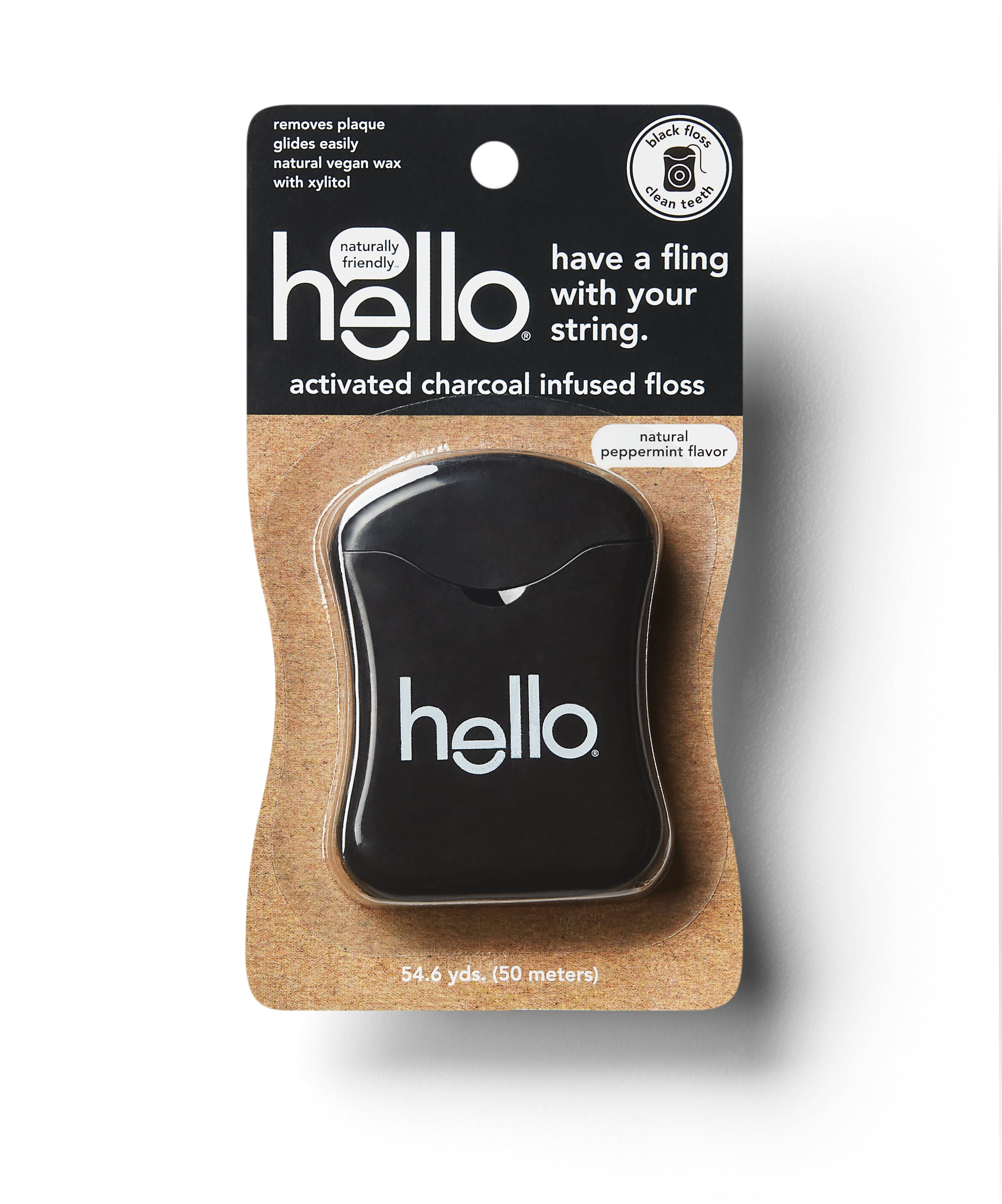 Hello Charcoal Floss Picks, Activated Charcoal + Coconut Oil Infused