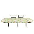 thumbnail image 3 of Tropical Futon Couch, Herringbone Stripes with Dots Background Summer Fruits Arrangement, Daybed with Metal Frame Upholstered Sofa for Living Dorm, Loveseat, Fern Green and Orange, by Ambesonne, 3 of 4