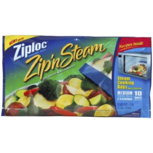 ZIPLOC ZIP N STEAM BAGMEDIUM (Pack of 2), 10 Count Packages By SC