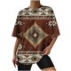 thumbnail image 1 of Fiudx Ofertas y Liquidaciones Moda Mujer Casual Cuello Redondo Impresión Blusa Manga Corta Camiseta Verano Tops, 1 of 4