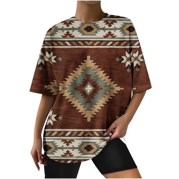 Fiudx Ofertas y Liquidaciones Moda Mujer Casual Cuello Redondo Impresión Blusa Manga Corta Camiseta Verano Tops