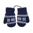 thumbnail image 2 of Toddler Baby Knitted Gloves with Anti-Lost Rope Winter Warm Mittens Thick Thermal Hand Warmer for Infant Navy Free, 2 of 3