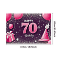 thumbnail image 3 of Vibrant 70th Birthday Banner with Balloons Gift Box and Party Hat Backdrop for Birthday Celebrations Party Decorations Photography Props, 3 of 7