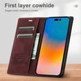 thumbnail image 5 of SaniMore for iPhone 14 Pro 6.1" 2022 Case [Magnetic Flip Full Protecetive Cover] Card Slots + Cash Pokcet + Kickstand + Retro Wear-resisitant PU Leather + Shockproof TPU Inner Business Shell, Winered, 5 of 10