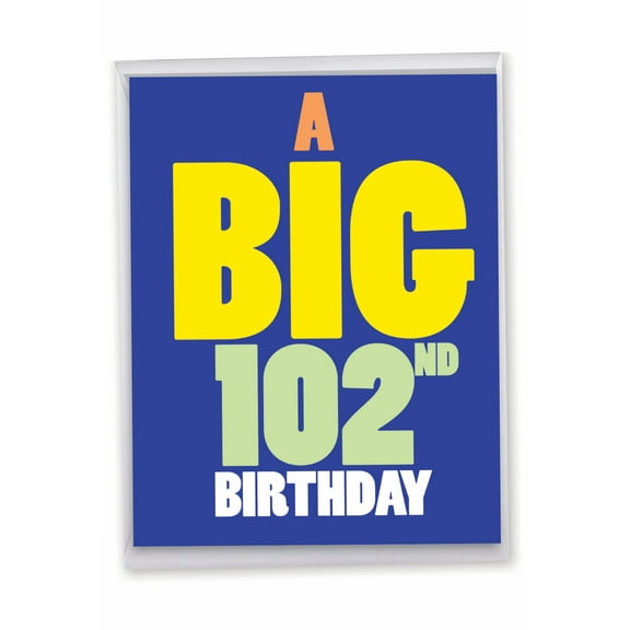 1 Large Funny Birthday Greeting Card (8.5 x 11 Inch) - Big Ones MIlestones 102 J9389MBG