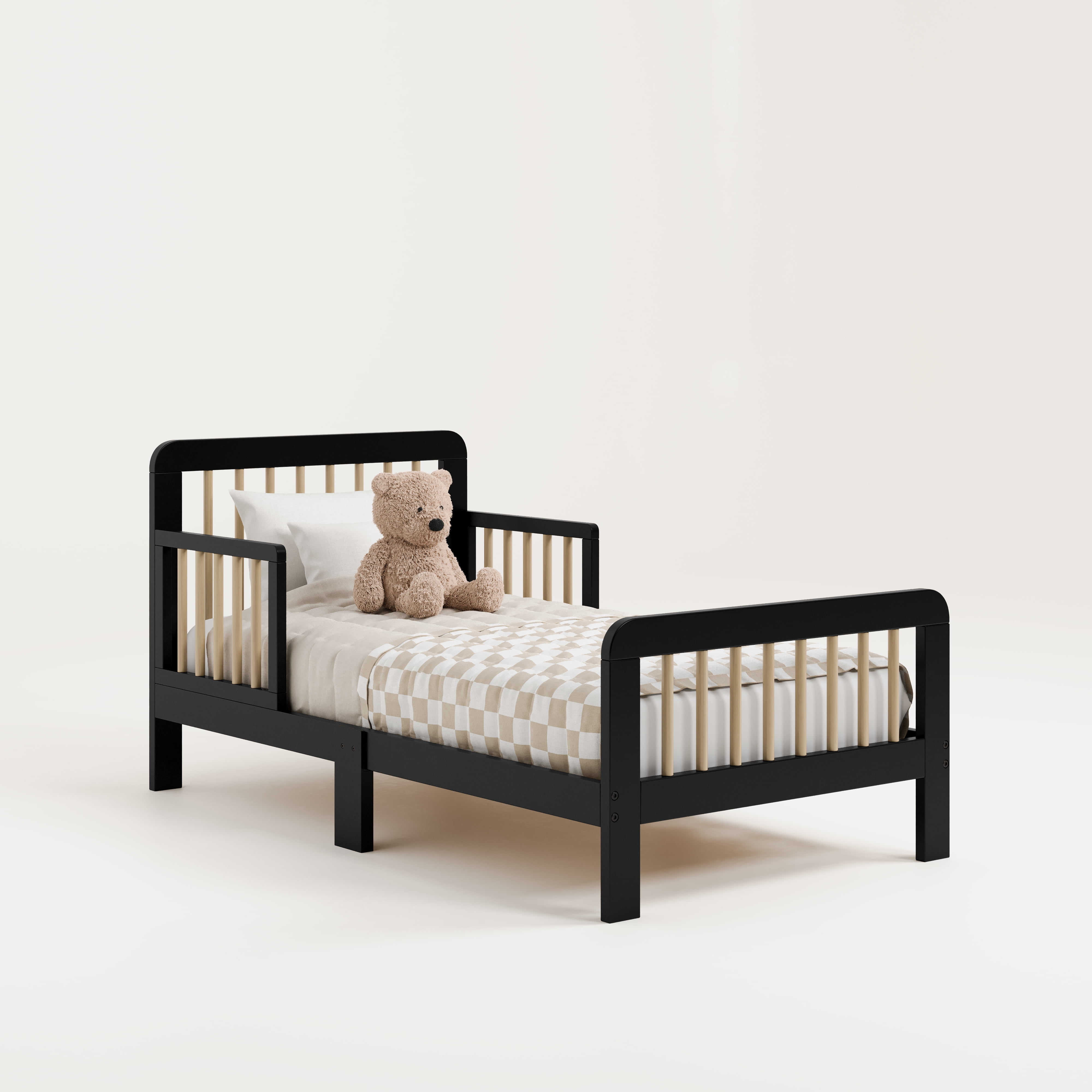 Storkcraft Pasadena Toddler Bed, Black with Driftwood