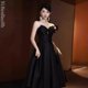 thumbnail image 4 of Vestido corto negro de graduación para mujer, bata Sexy de princesa para banquete, fiesta, graduación, vestido de actuación femenina, 4 of 5