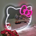 thumbnail image 2 of Interruptor de espejo táctil con luz Popular para baño, espejos decorativos irregulares, espejo Led moderno de pared de Hello Kitty, 2 of 4