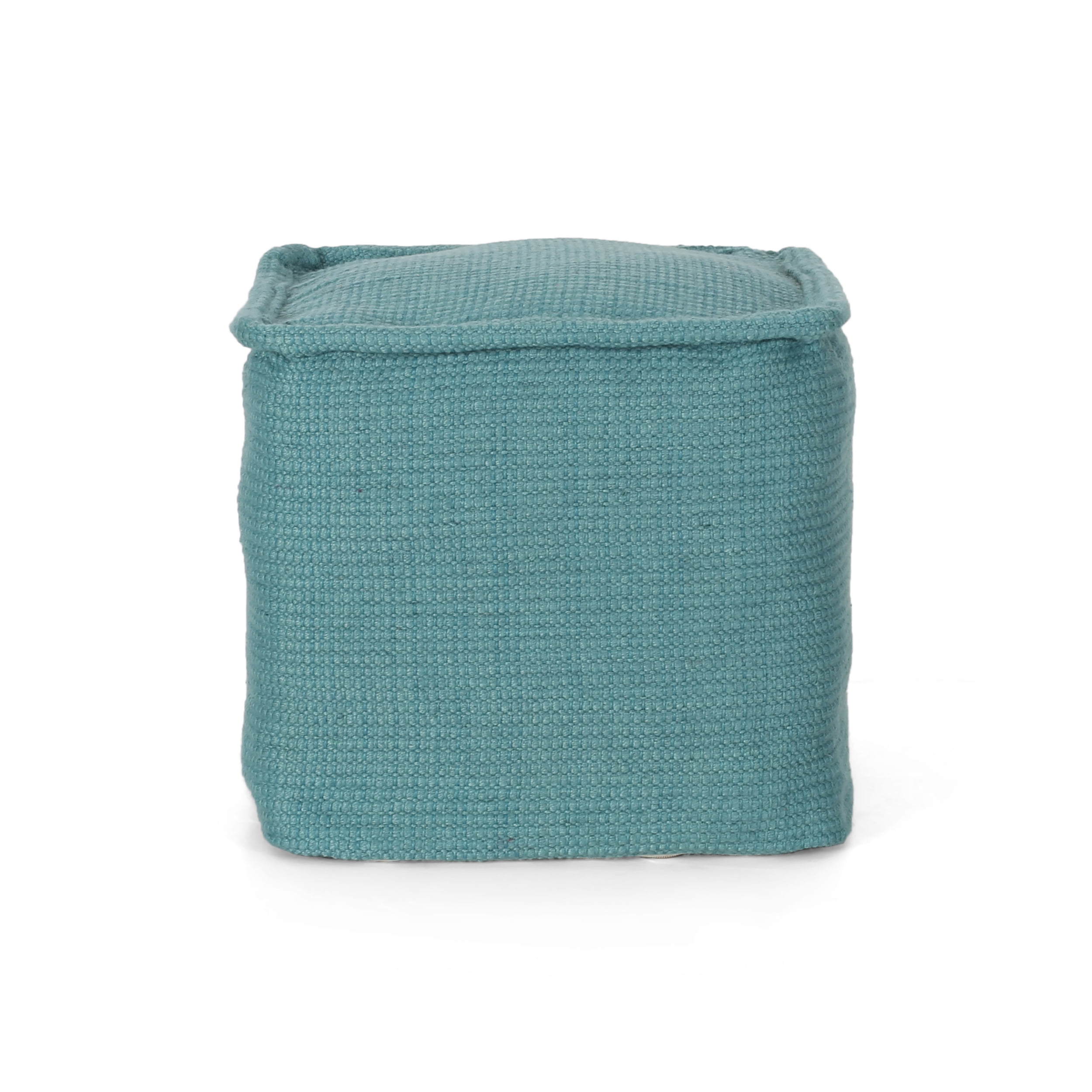 Noble House Ezra Boho Yarn Pouf, Teal