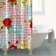 thumbnail image 4 of Pioneer Flower Floral Print Pattern Shower Curtain 36"x72", Bathroom Decorative Shower Curtain Set with 12 Hooks, Waterproof Washable, 4 of 6