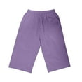 thumbnail image 5 of Dazajoo Summer Shorts for Women Loose Fit Knee Length Bermuda Drawstring Shorts with Pockets Womens Casual Solid Color Beach Half Pants 2024,Purple,M, 5 of 7