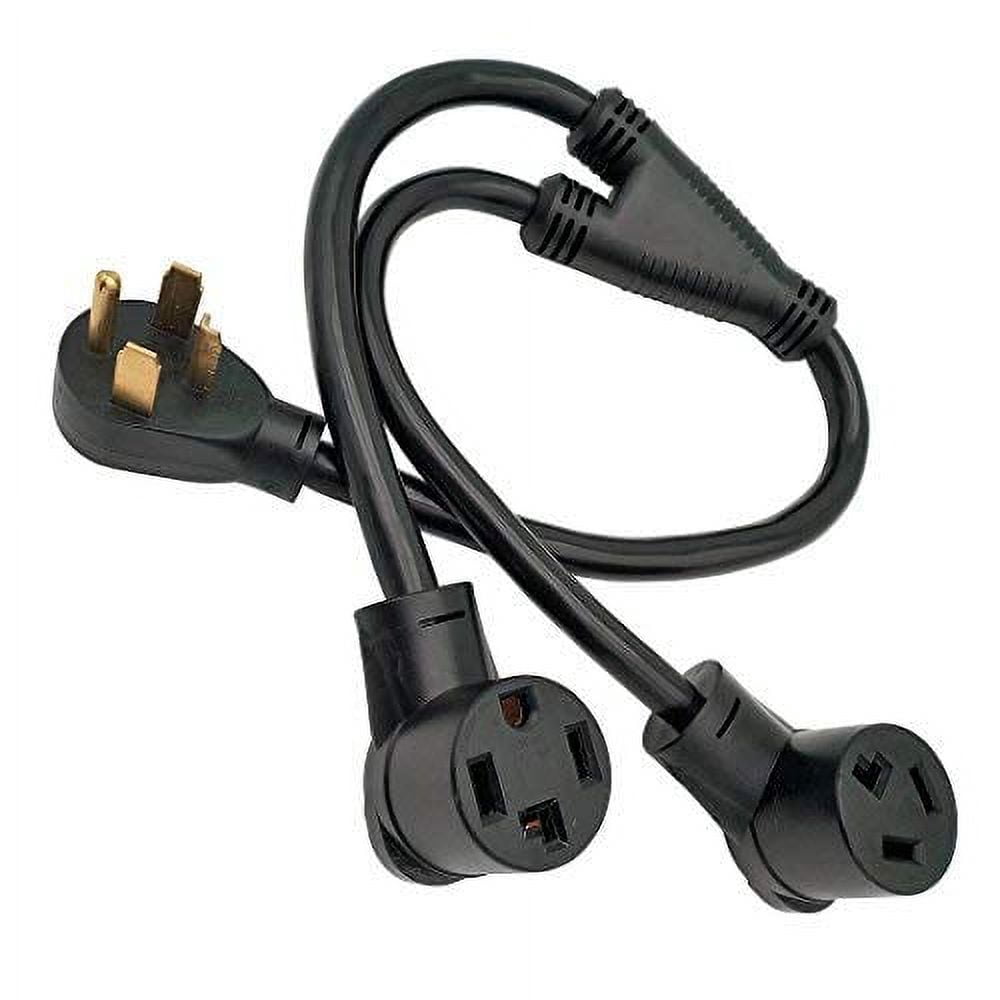 Parkworld 886610 Dryer Splitter, NEMA 14-30 Male Plug to 14-30 ＆ 10-30 Female Receptacle, Dryer 4-Prong 30 AMP Y Adapter Cord 886610A