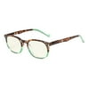 Eyekepper Spring Hinges Classic Retro Style Computer Eyeglasses(Yellow Tinted Lenses,Tortoise-Green,3.00)