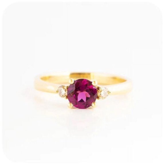 Garnet Moissanite Engagement Art Deco Band Ring Anniversary Gift 925 Sterling Silver Yellow Gold Plated Gemstone Jewelry For Women Gift