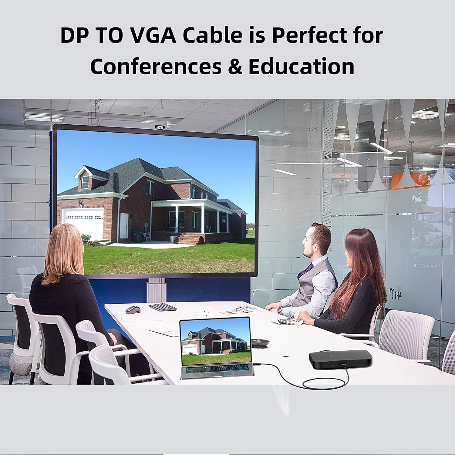 To cable 6 feet, 2 pack to converter cable male to male video 1080 suitable for computer, monitor, TV, projector