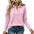 thumbnail image 2 of VBVC Women's Long Sleeve Collared Shirt , Ladies' Basic Button Down Pullover Blouse , Casual V Neck Work Tunic Top For Women, S-2XL, 2 of 8