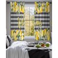 thumbnail image 3 of Yellow Lemons Sheer Curtains 39 Inch Length 2 Panels Set for Living Room/Bedroom, Summer Fruits Leaves Botanical Buffalo Plaid Kitchen Curtains Grommet Curtains Window Treatments 27.5"x39"x2, 3 of 7