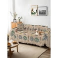 thumbnail image 3 of Ocean Fishes Couch Cover, Retro Tropical Coastal Animal Brown Sofa Cover Blanket for 2 Seat Cushion, Sectional Sofa Slipcover Furniture Protector for Living Room Bedroom 71''x102'', 3 of 9