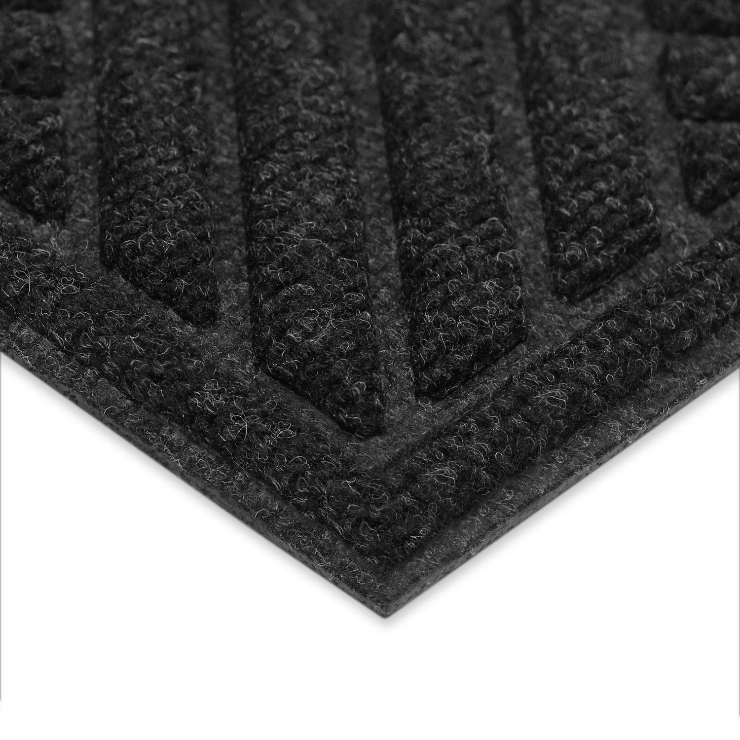 Contours "Delwood" 18-inch x 30-inch Rectangular Needlepunch Charcoal Doormat, 18-inch x 30-inch
