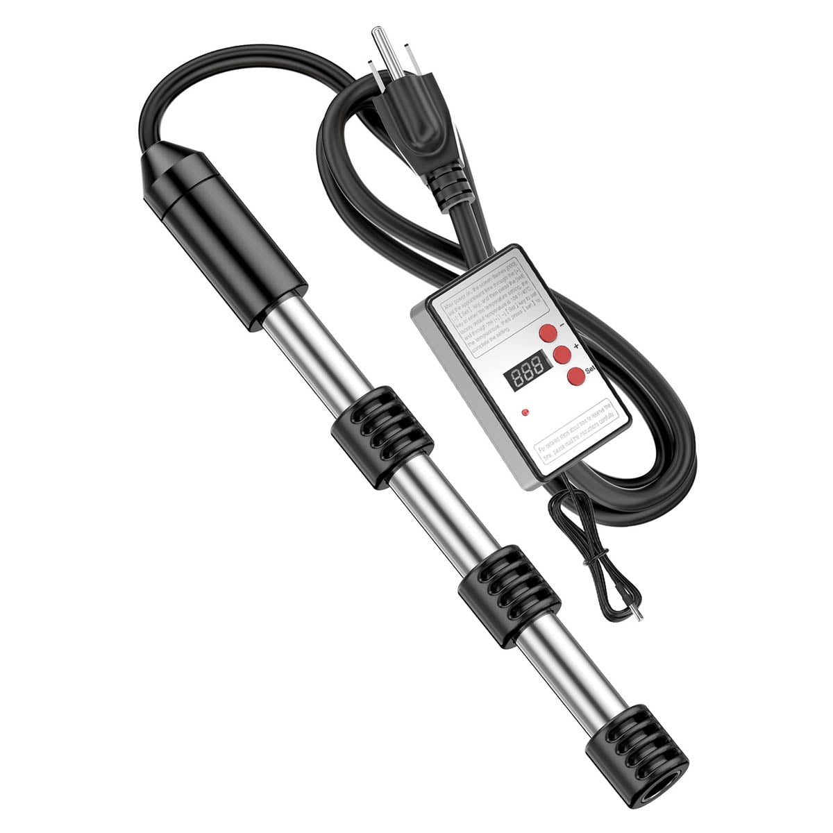 1500w Immersion Water Heater with Thermostat, Temperature Control Portable Bathtub Bucket Submersible Heater,Pool Heater for Inflatable Above Ground Swimming Pool