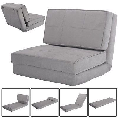 Fold Down Chair Flip Out Lounger Convertible Sleeper Bed Couch Game Dorm Gray Walmart Com Walmart Com