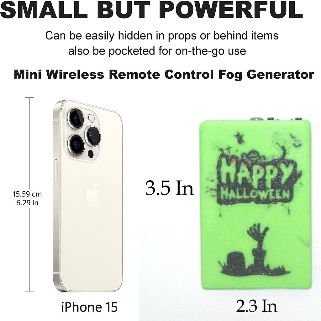 Portable Mini Fog Machine with Remote Control, Rechargeable Handheld Smoke Machine for Halloween, Photography, Cosplay, Parties & Video Effects