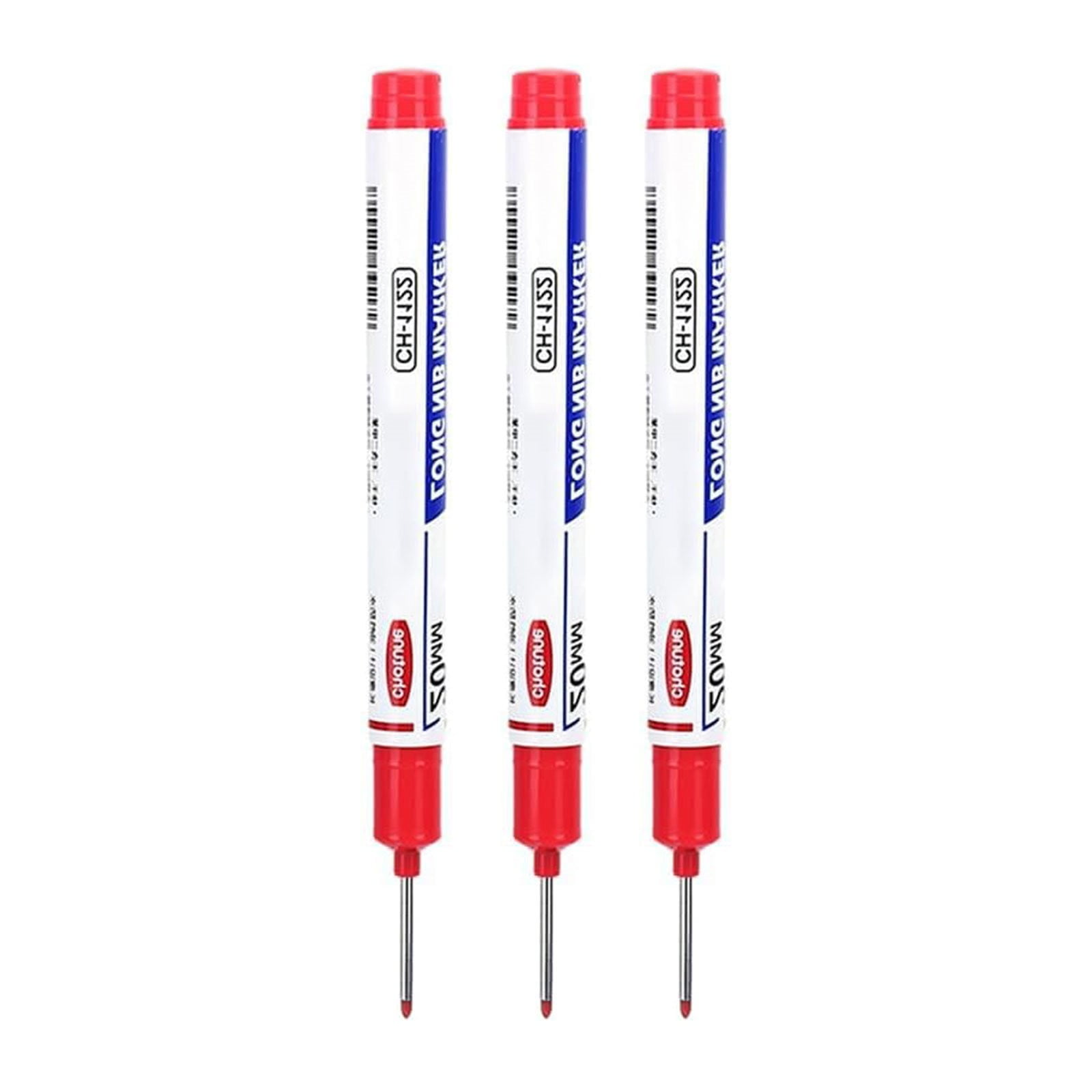 5PCS Long Head Deep Hole Marker Pens, 20mm Deep Reach Markers, Waterproof Construction Markers Marking Tool, Long Nose Marker, Permanent Markers Carpenter Ink Marker Pens, Metal Marking Pen (Mix6PCS