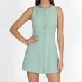 thumbnail image 6 of Women's Summer Button Down Mini Dress Round Neck Sleeveless Work Dresses Elegant Casual Tennis Dress Golf Athletic Dress, 6 of 9