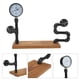 thumbnail image 5 of Wrought Iron Wall Shelf, Malleable Steel Carbonized Wood Retro Easy Installation Wall Hanging Storage Rack For Bathroom, 5 of 8