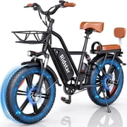 Ridstar Electric Bike for Adults,1000W 30MPH 30-70Miles 48V 15.6AH Ebike,20"Fat Tire Full Suspension Mountain Bike UL2849