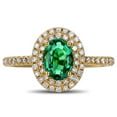 thumbnail image 2 of Vintage 2 Carat Emerald and Diamond Double Halo Engagement Ring in Yellow Gold, 2 of 4