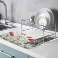 thumbnail image 2 of Dish Drying Mat for Kitchen Countertop, Colorful Wildflower Absorbent Dish Mat Reversible Quick Dry Non Slip Draining Mat Kitchen Drying Pad for Dishes, Utensils 16x18 Inch Watercolor Flower, 2 of 9
