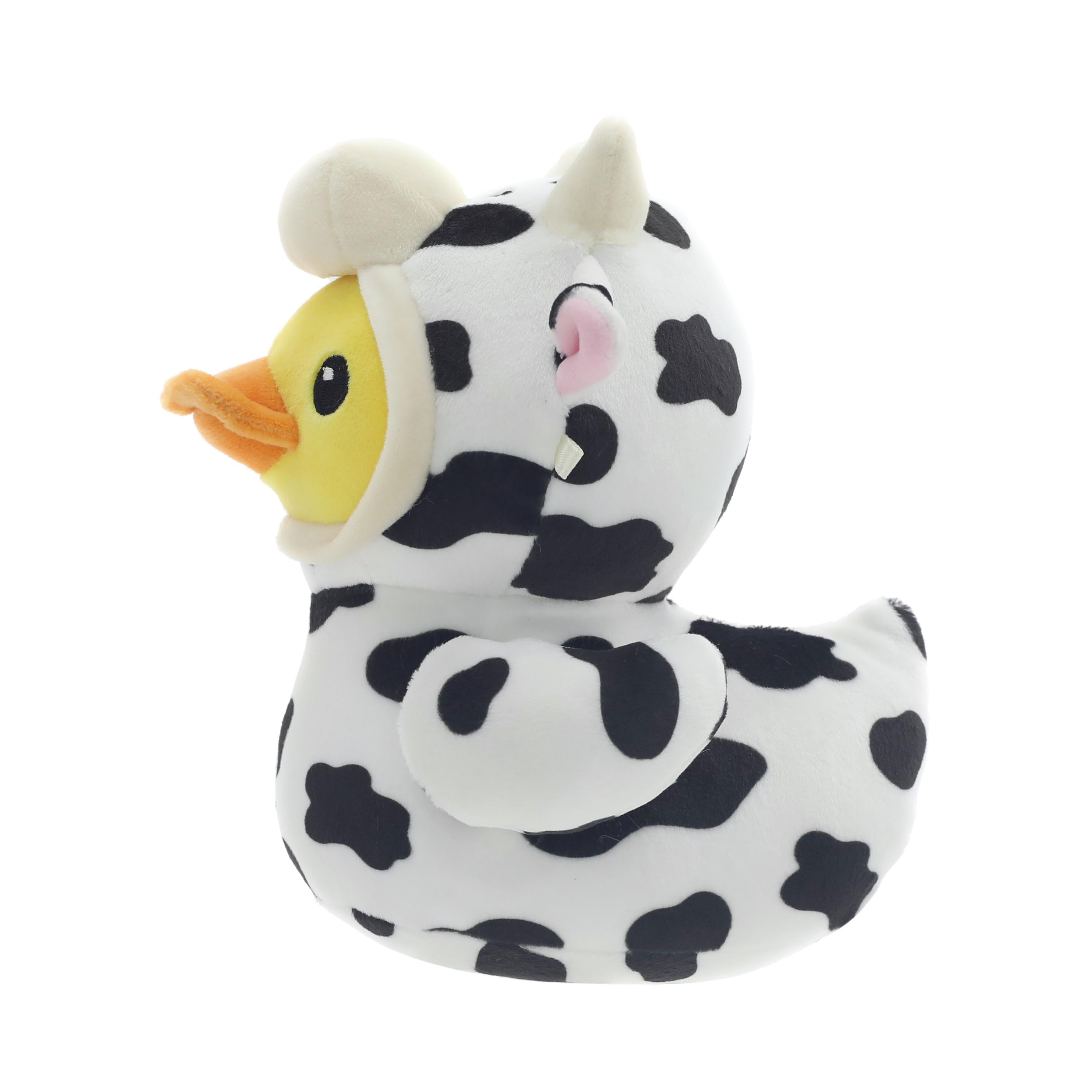 6.5" Quackerz™ Duck Plush in Cow Onesie