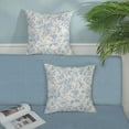 thumbnail image 3 of Baby Blue Floral Pillow Covers 20x20 Set of 2 Vintage Rustic Toile Chinoiserie Floral Throw Pillows Blue and Cream Flower Decorative Pillowcase Outdoor Decor Linen Cushion Case for Couch Sofa, 3 of 7