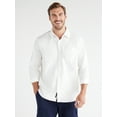 thumbnail image 5 of Free Assembly Men's Stretch Oxford Solid Shirt with Long Sleeves, Sizes XS-3XL, 5 of 7