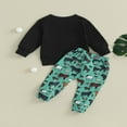 thumbnail image 4 of Sweat à Manches Longues avec Lettres et Pantalon de Bétail pour Garçons en Automne Style Western, 4 of 8