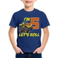 thumbnail image 3 of Hihipz Big Boy's T Shirt 5Th Birthday Car Printed Tee Tops Round Neck Soft Stretchy Kids Tshirt,Sizes 10-11, 3 of 3