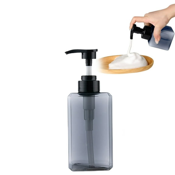 Shiogb Gray 450ml Refillable Travel Bottle Leak Proof Portable Silicone Lotion Dispenser, Press-type Dispensing Bottle for Shampoo Conditioner Body Wash Carry On Approved