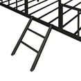 thumbnail image 3 of Bellemave Twin House Bed with Rails, Metal Cabin Bed Frame with Ladder, Playhouse Bed for Teens (Twin Size, Black), 3 of 10