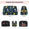 thumbnail image 5 of Naloa Space and Animals Leather Makeup Bag for Purse Travel, Portable Small Cosmetic Organizer for Women and Girls, Make up Bag with Zipper, 5 of 8