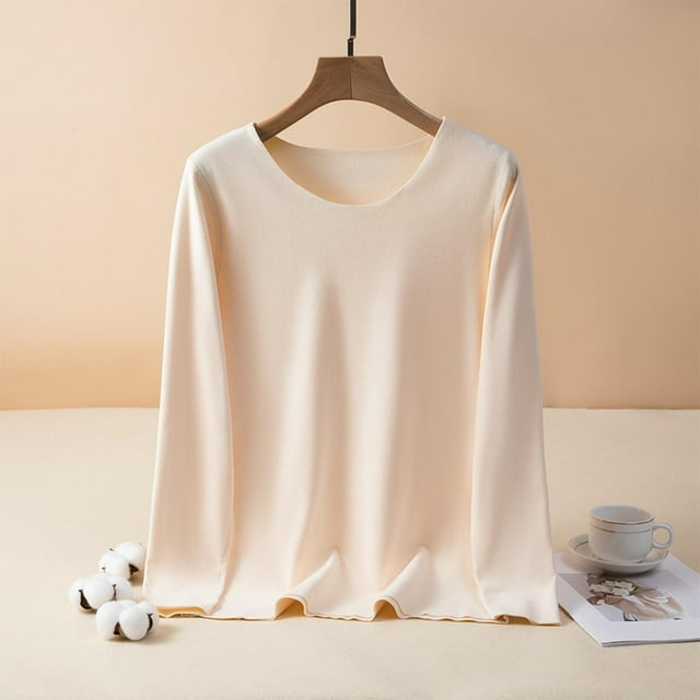 Ailaofu Women Long Sleeve Tops Cotton Loose Fit Tunic Shirts Crewneck Basic Tops T Shirts