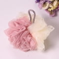 thumbnail image 4 of Cute Bath Ball, Large Bath Flower rubbing Back Bath Flower Color-Blocked Household foaming Soft Bath Bomb, Unpackaged, Rice + Coffee, 4 of 5