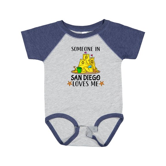 Inktastic Someone in San Diego Loves Me Boys or Girls Baby Bodysuit
