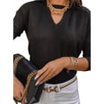 thumbnail image 1 of Gvmfive Women Solid Long Sleeve V-Neck Baggy Casual Knit Tops, 1 of 4