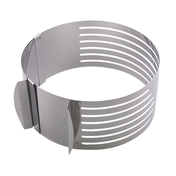 Anillo de pastel ajustable de acero inoxidable de 16-20cm, Kit cortador de pastel telescópico, molde para Mousse, herramienta para hornear DIY